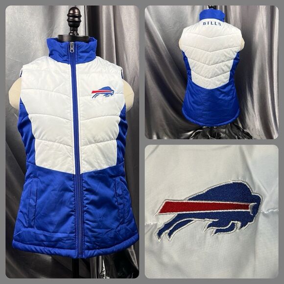 Buffalo Bills NFL Team Apparel Woman’s S Full Zip Vest Blue Fall Football Gear - Picture 1 of 13